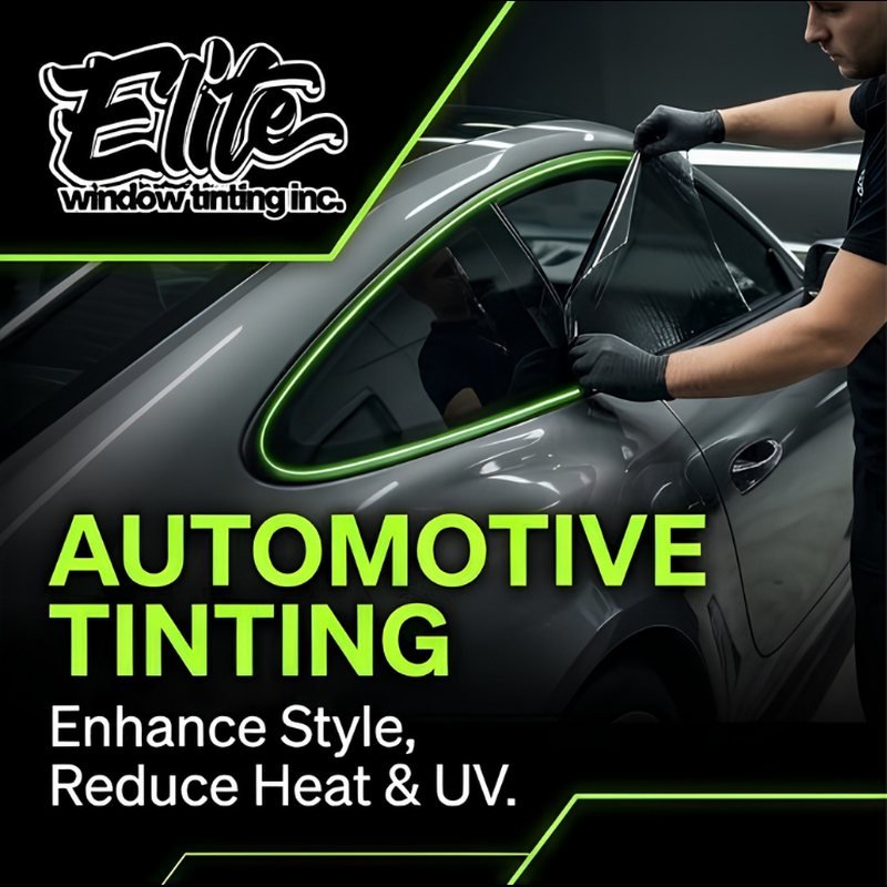 Mobile automotive window tinting in Navarre, FL — installer applying film to a car door glass