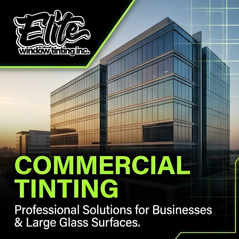 Commercial window tinting in Navarre, FL — office building with large tinted glass surfaces